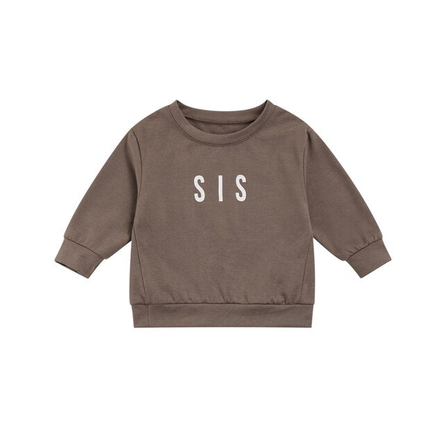 Toddler Solid Letter Print Pullover
